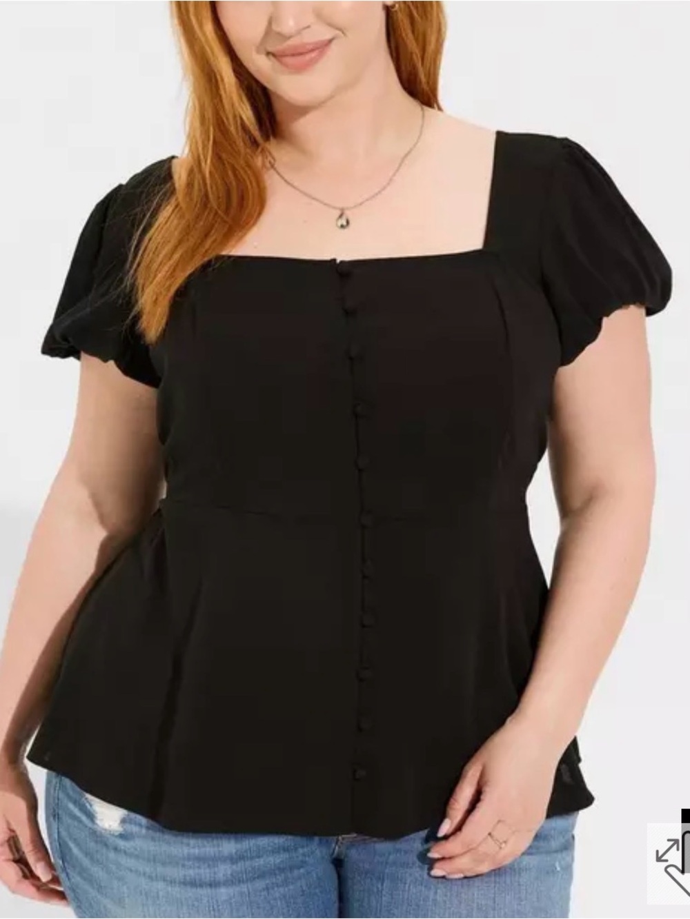 NWT Torrid Peplum Challis Puff Short Sleeve Top Size 5x (28)